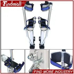 15in-23in Findmall 617474 Silver Adjustable Aluminum Alloy Stilts For Painters Walking #3