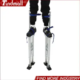 820482 Findmall 36 Inch -48 Adjustable Silver Aluminum Alloy Stilt Tool For Walking Taping #2