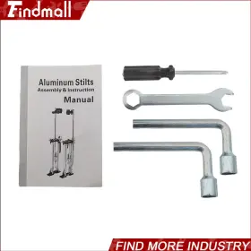 820482 Findmall 36 Inch -48 Adjustable Silver Aluminum Alloy Stilt Tool For Walking Taping #3