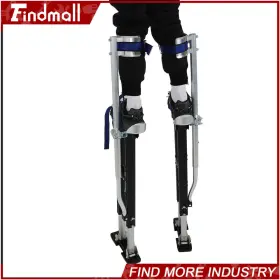 820508 Findmall 36 Inch - 48 Adjustable Aluminum Alloy Stilt Tool For Walking Taping Black #2