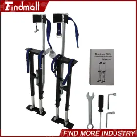 820508 Findmall 36 Inch - 48 Adjustable Aluminum Alloy Stilt Tool For Walking Taping Black