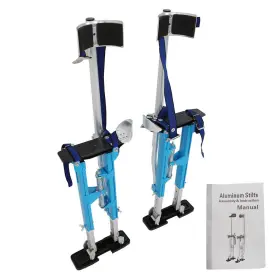 In3692520al Findmall 18ftft-30ftft Lightweight Aluminum Blue Drywall Stilts For Putting Up Tool
