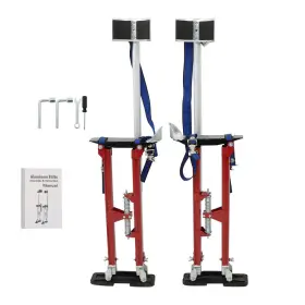 In3692754al Findmall 24 Inch -40 Adjustable Drywall Stilts Aluminum Tool For Painting Painter Taping Red