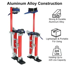 Hb8357 Fondparts 15 Inch -23 Adjustable Drywall Stilts Aluminum Tool For Taping Painting Painter Red
