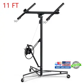 Garvee 629830542582 11ft Drywall Lift Panel Hoist Sheetrock Plasterboard Jack Lifter 150lbs With Wheel