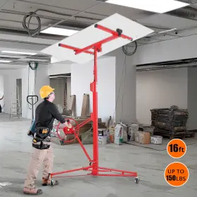 3lockable Garvee 629831824762 16ft Drywall Lift Jack Ceiling Adjustable Panel Hoist 150lbs Wheel Home