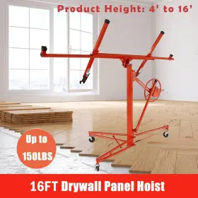 Rf49121 Getfastshipping 16ft Drywall Lifter Panel Hoist Jack Rolling Caster Construction Lockable 150lbs #2