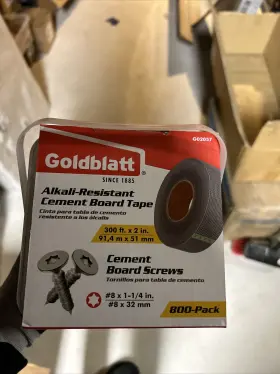 G02057 Goldblatt Alkali Resistant Cement Board Tape 300ft X 2 In W Screws