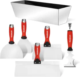 Goldblatt G25801ae Drywall Hand Tool Kit 14-in-1 Stainless Steel Joint Taping Knives Mud Pan