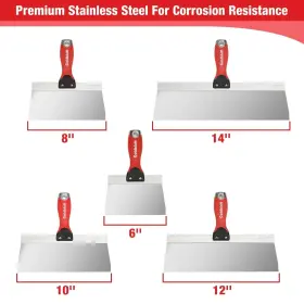 G25804ae Goldblatt Drywall Tools Knife Set 5-piece Stainless Steel Taping Kn #2