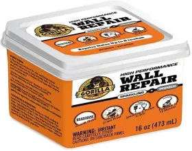 107055 Gorilla Heavy Duty Wall Repair Spackling Primer 16 Ounce Tub White