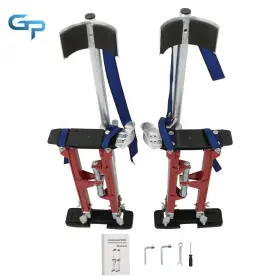 Gre157815 Greatparts For Putting Up Drywall Wallpaper Painting 18-30-inch Red Aluminum Stilts Tool #3