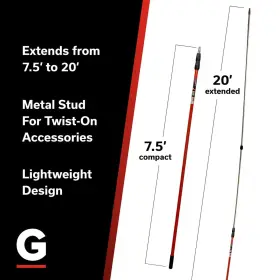 Gutterglove 855276003633 7.5 To 20 Ft Telescoping Extension Pole By Red And Black #2