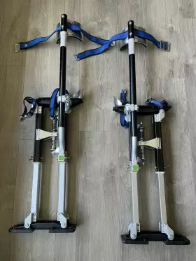 Stilt-1523-blk Gyptool Stilt-1523-blk. Drywall Stilts 15-23 Inch With Padded Cuff Adjustable Height/shoe/strap Black