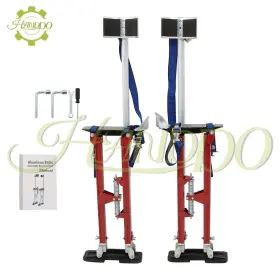 1294042 Handdo Aluminum Adjustabl Drywall Stilts Tool 24-40 In For Taping Painting Painter Red