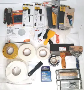 Hdx 720086890110 Huge Lot Of Drywall Materials Supplies 37 Items Tape Patches Plastic Scrapers