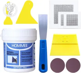 Hommee 705353225130 Drywall Repair Kit Hole Patch Wall Spackle Paste 9.8oz To Fix