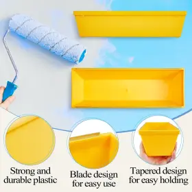 Dun-hushee-279 Hushee 4 Pieces 13.54 Inch Plastic Drywall Pan With Steel Blade Mud L #3
