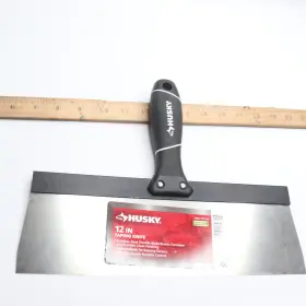 1004215363 Husky Taping Knife With Soft Grip Handle Stainless Steel 12 Inch