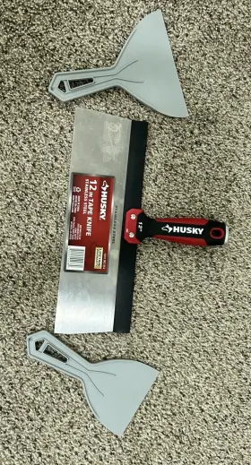 1010002052 Husky Soft Grip Tape Knife 12 Inch Stainless Steel With Bonus 6 And 4 Scraper