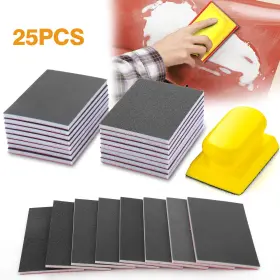 180-3000 Ibrookauction 690770148646 24x Sanding Sponge Set Grit Hand Block For Wood Metal Drywall