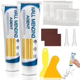 Ikkab Us-bqj-2-20251014 2 Pack Drywall Repair Kit Wall Mending Agent 16x5x4cm/6.3x1.97x1.57 White