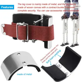 Jeejinyan 696228202465 2 Pcs Drywall Stilt Replacement Parts Leg Straps Kit For Stilts Fixing #3