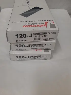 B0904 Johnson Abrasives 75 Sheets Wet-kut Cloth Drywall Sanding 120j Grit