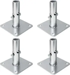Jft032a Jukfita 4-pack Reinforced Scaffold Base Galvanized Plates 4.75 Inch Silver