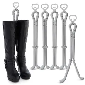 Juvale 843128108186 6 Pack Folding Boot Shaper Stands For Storage Grey Clip Support Inserts