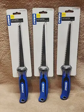 2570382 Kobalt Lot Of 3 Jab Drywall Saw 6 1/2 Inch Blade New Serrated Blue #2570382