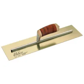 Kraft 765139436518 Elite Series 14 Inch X 5 Golden Stainless Steel Trowel With Leather Handle