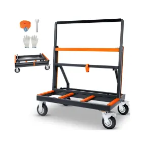 Sj-110 Kryzlon 750656191675 Folding Drywall Cart Heavy Duty Dolly With Rubber Swivel Casters Pa
