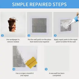 Bqt-8 Lamyba 4 Inch 6pack Drywall Patch Repair Kit Wall Repa #3