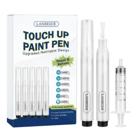 Lanbeide Tup202210-02 Set Of 5 Fillable Brush Pens For Universal Empty Touch Up Paint Repair Kit
