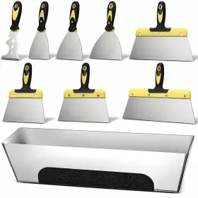 Hiu-lasnten-2336 Lasnten 9 Piece Drywall Tools Stainless Steel Knife Tool Kit Includes Putty