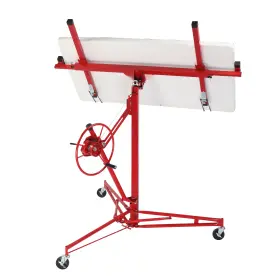 Zz6599 Leadzm 11ft 150lbs Heavy Duty Drywall Lift Sheetrock Hoist Holder Rolling Wheels Red #2