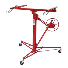 Zz6599 Leadzm 11ft 150lbs Heavy Duty Drywall Lift Sheetrock Hoist Holder Rolling Wheels Red #3