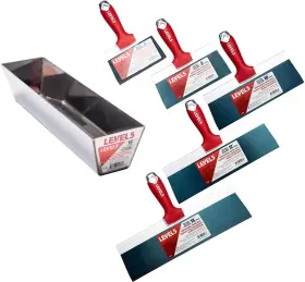5-605 Level5 Taping Knife Set Blue Steel - Pro-grade Sheetrock Gyprock Drywall