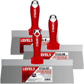 5-619 Level5 Stainless Steel Taping Knife 3-pack With Soft Grip Handles