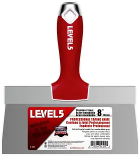 5-134 Level5 815966021095 8 Inch Soft-grip Stainless Steel Taping Knife - Metal Hammer End