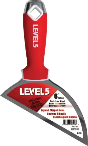 Level5 815966021293 6 Inch Clipped Drywall Pointing Knife - Metal Hammer End Pro-grade F