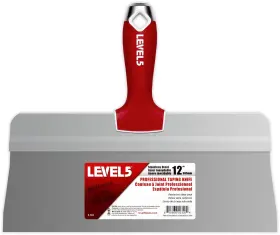 Level5 815966023204 12 Inch Big Back Taping Knife Stainless Steel With Soft Grip Handle 5-194