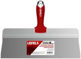 Level5 815966023211 14 Inch Big Back Taping Knife Stainless Steel With Soft Grip Handle 5-196 Level5 815966023211 14 Inch Big Back Taping Knife Stainless Steel With Soft Grip Handle 5-196