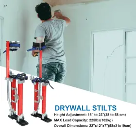Littlestar2018 Dy48331 15 In -23 Adjustable Drywall Stilts Tool For Painters Walking Taping Red #3