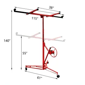 06wcl0002ard Lwwjj 11ft Drywall Lifter Panel Hoist Dry Wall Rolling Caster Sheetrock Jac #2