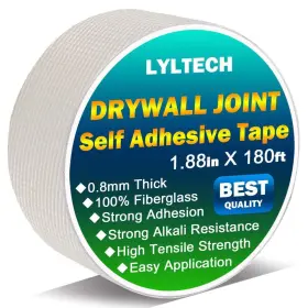 Tape-13 Lyltech 632202727098 Drywall Joint Mesh 100% Fiberglass 1.88-inch X White