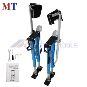 Mt4323583 Machine-tools 36 Inch - 48 Aluminum Tool Stilt With Knee Pad For Painting Painter Taping Blue