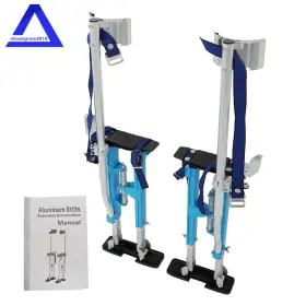 Amz1357080 Marddpair Drywall Stilts 18 - 30 Lightweight Aluminum Blue For Putting Up