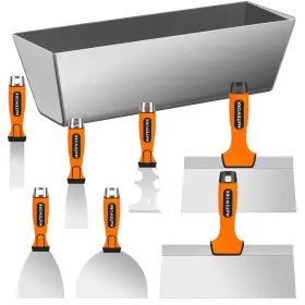 Mt9068 Matework Drywall Tools 8pcs High Quality Stainless Steel Knife Set Putty Kni